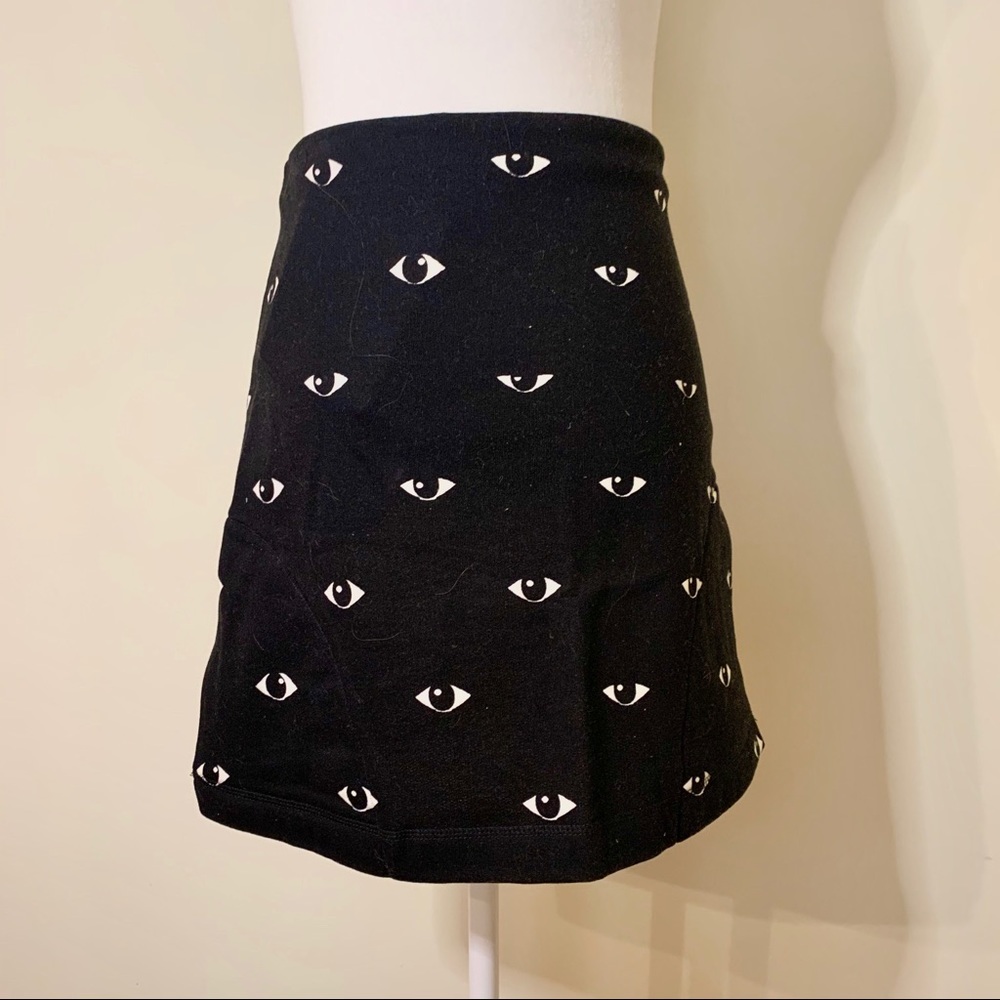 SOLD ⚠️ KENZO eye print cotton fleece mini skirt